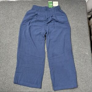 Halara Blue Wide Leg Pants Elastic Waist Petite Small Casual